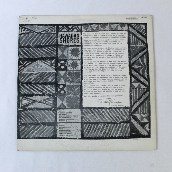 Webley Edwards Hawaiian Shores Volume 2 LP Vinyl Record Pre-Owned 12"