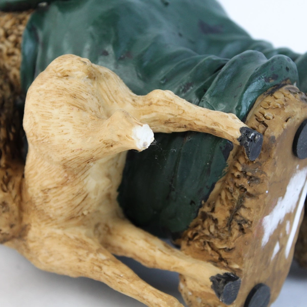 Christmas Walmart 11" Resin Teddy Bear Figurine Cap Scarf With Reindeer Lantern