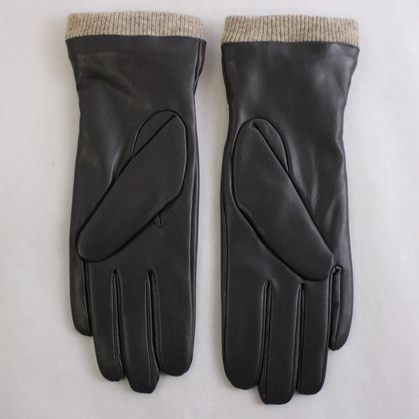 Redess Women's Faux Leather Wool Lined Touchscreen Gloves Size 6.5 Small Gray