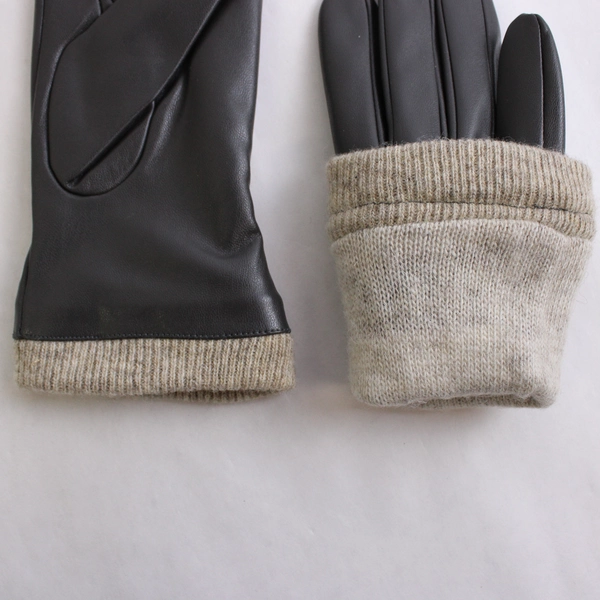 Redess Women's Faux Leather Wool Lined Touchscreen Gloves Size 6.5 Small Gray