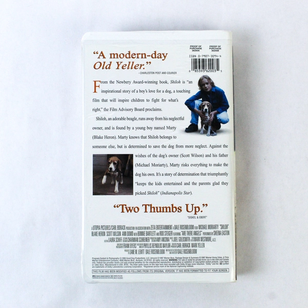 Shiloh VHS Movie 1997 Warner Bros Adventure Drama - Good Condition, Untested