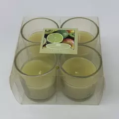 Set of 4 Green MVP Group International Kiwi Lime Votive Candles New Scented