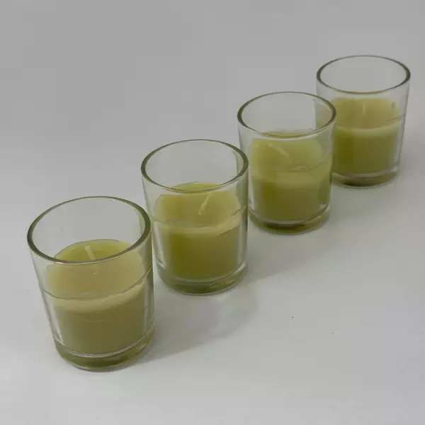 Set of 4 Green MVP Group International Kiwi Lime Votive Candles New Scented