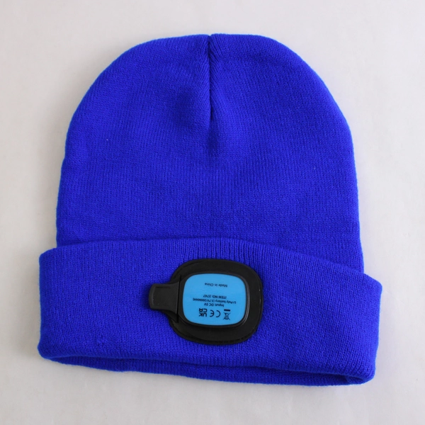 Headlamp Beanie USB Rechargeable Unisex One Size Blue LED Hat Light
