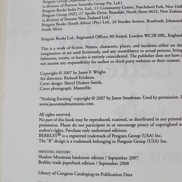 The Wednesday Letters by Jason F. Wright 2008 Paperback - Acceptable Condition