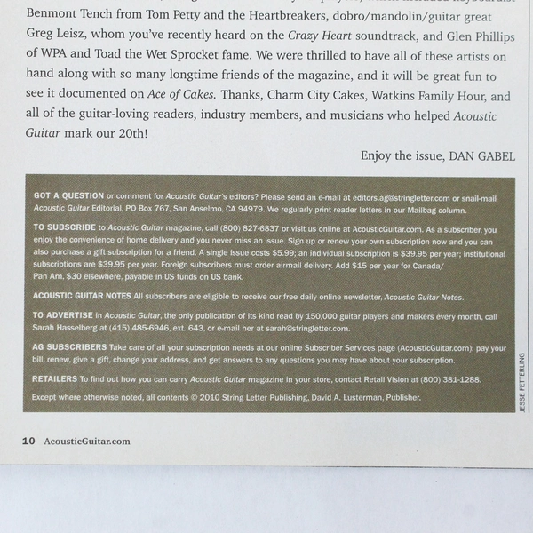 Acoustic Guitar Magazine June 2010 - Steve Wariner & Chet Atkins Insights