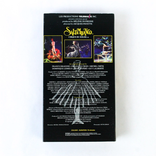 Saltimbanco Cirque du Soleil VHS Movie 1994 Telemagik Inc - Good Condition