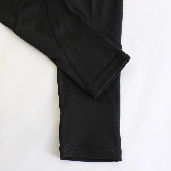 Fitkicks Women's Medium Full-Length Midrise Black Stretch Leggings with Pockets