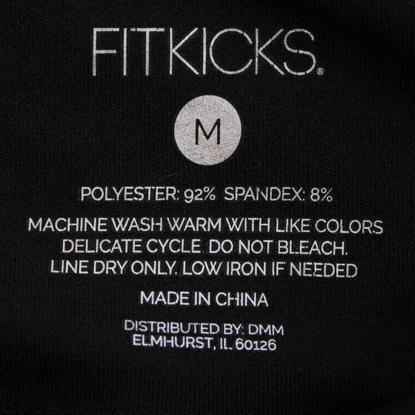 Fitkicks Women's Medium Full-Length Midrise Black Stretch Leggings with Pockets