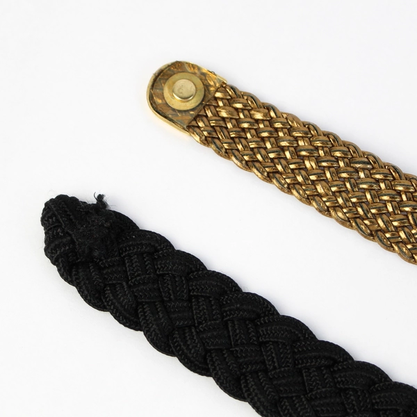 Lot of 2 Woven Belts in Black and Gold Women's Size Medium
