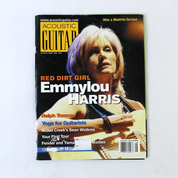 Acoustic Guitar Magazine Aug 2001 Emmylou Harris Red Dirt Girl Good Condition