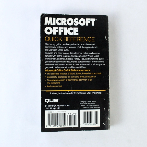 Microsoft Office Quick Reference 1994 - Word, Excel, PowerPoint & Mail Guide