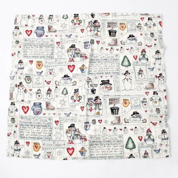 Set of 8 Unbranded Cloth Napkins Snowmen/Winter/White 15" x 15.5"
