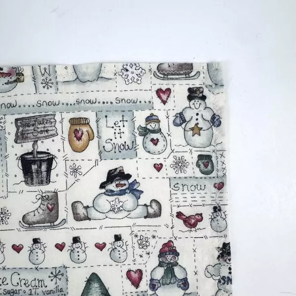 Set of 8 Unbranded Cloth Napkins Snowmen/Winter/White 15" x 15.5"