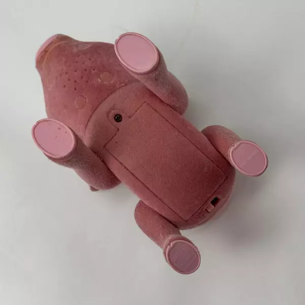 Vintage Toy Tech Pebbles Pink Flocked Talking Pig 5" Works