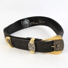 Accessories by Maria Black Snake Skin Leather Belt Women's Size S/M