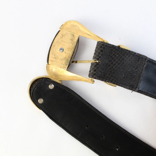 Accessories by Maria Black Snake Skin Leather Belt Women's Size S/M