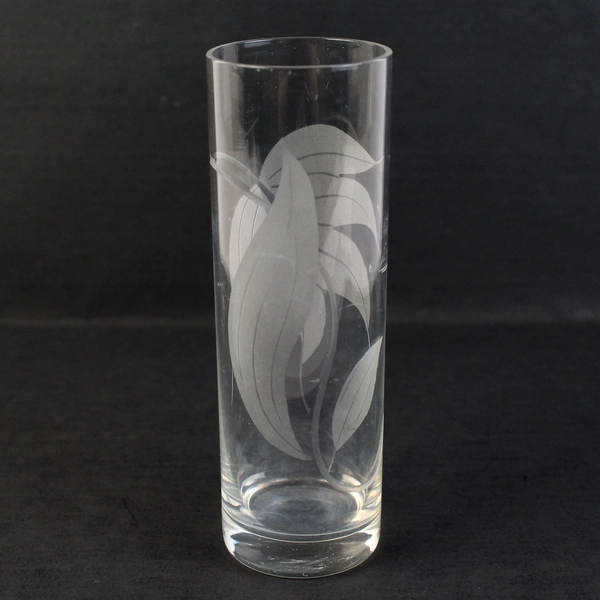 MCM McBride Cameo Highball Glass Frosted Leaf 7 Inch
