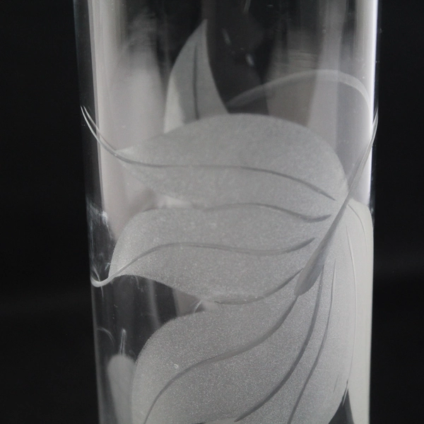 MCM McBride Cameo Highball Glass Frosted Leaf 7 Inch