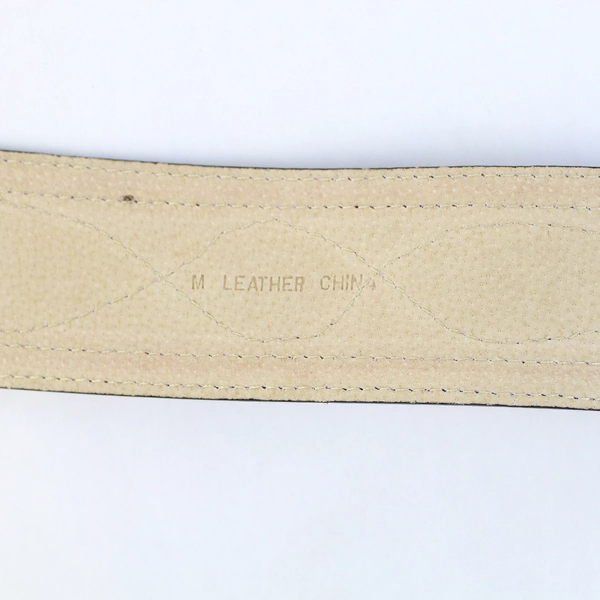 Dark Brown Leather Belt with Braided Leather Detail Women's Size Medium