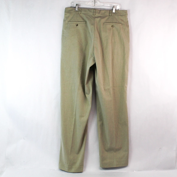 Slates by Dockers Men's Tan Pleated Dress Pants 36x34 Stretch Fit Good Condition