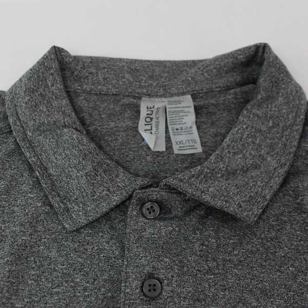 Clique Charge Active XXL Heather Gray Button Collar Women's Shirt