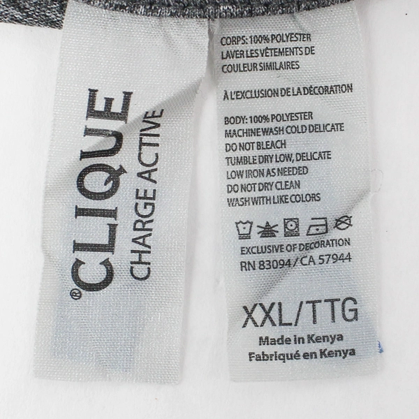 Clique Charge Active XXL Heather Gray Button Collar Women's Shirt