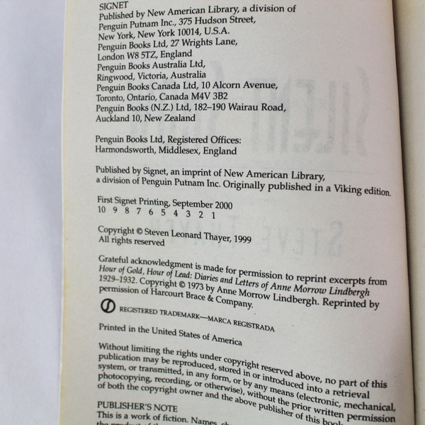 Silent Snow by Steve Thayer 2000 Paperback Reprint