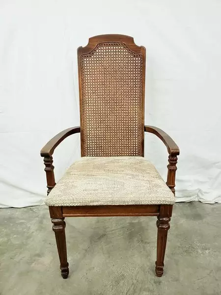 Vintage Broyhill Wood Cane Back Dining Chair Mid Century Furniture