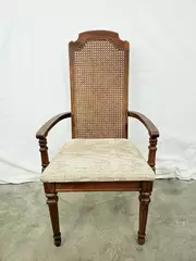 Vintage Broyhill Wood Cane Back Dining Chair Mid Century Furniture