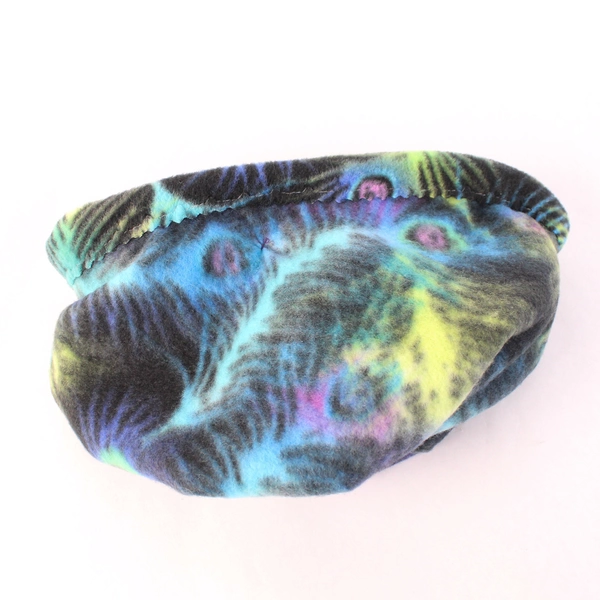 Handmade Multicolor Peacock Feather Pattern Fleece Winter Hat One Size