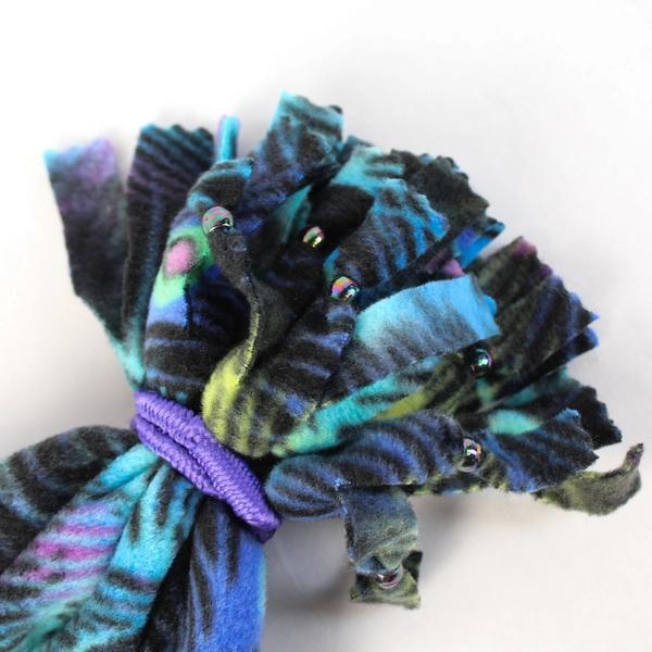 Handmade Multicolor Peacock Feather Pattern Fleece Winter Hat One Size