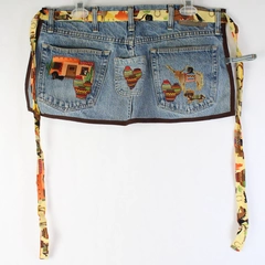 Handmade Blue Denim Aprons Cowboy Dog Waist/Server/Bistro Apron