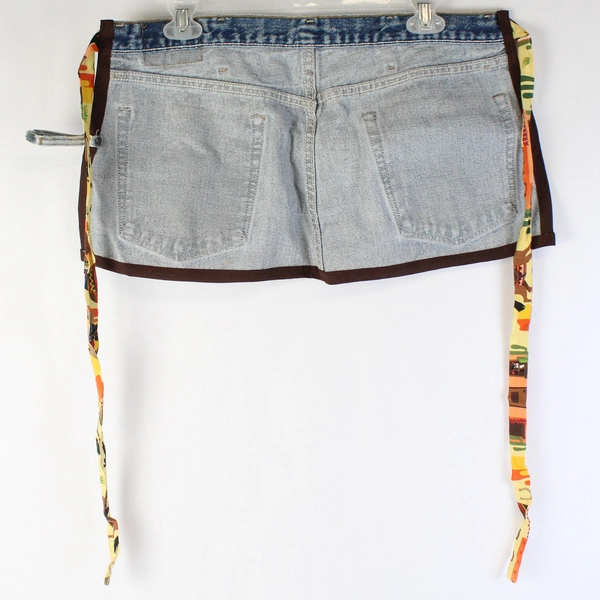 Handmade Blue Denim Aprons Cowboy Dog Waist/Server/Bistro Apron