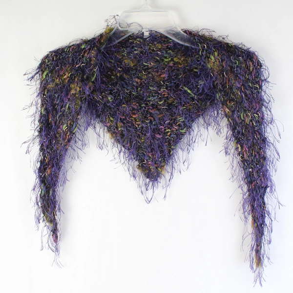 Lot of 2 Women's Fuzzy Multicolor Loose Knit Scarves