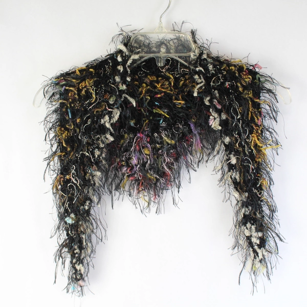 Lot of 2 Women's Fuzzy Multicolor Loose Knit Scarves