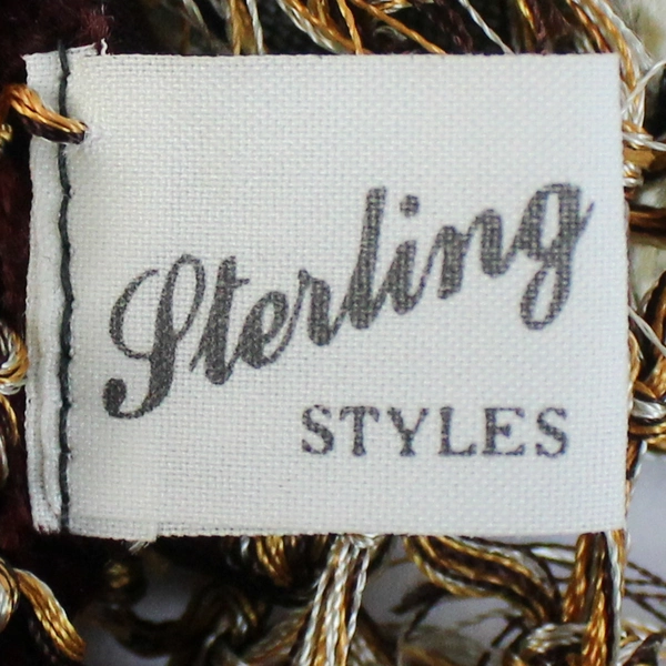 Sterling Styles Red Orange and Yellow Floral Cut Out Scarf Shawl