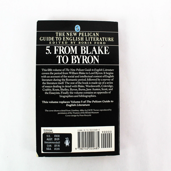 Volume 5 From Blake to Byron by Boris Ford 1987 Paperback - Good Condition