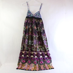 Mesh Bodice Empire Waist Beaded Sequin Multicolor Dress Women's Size 12