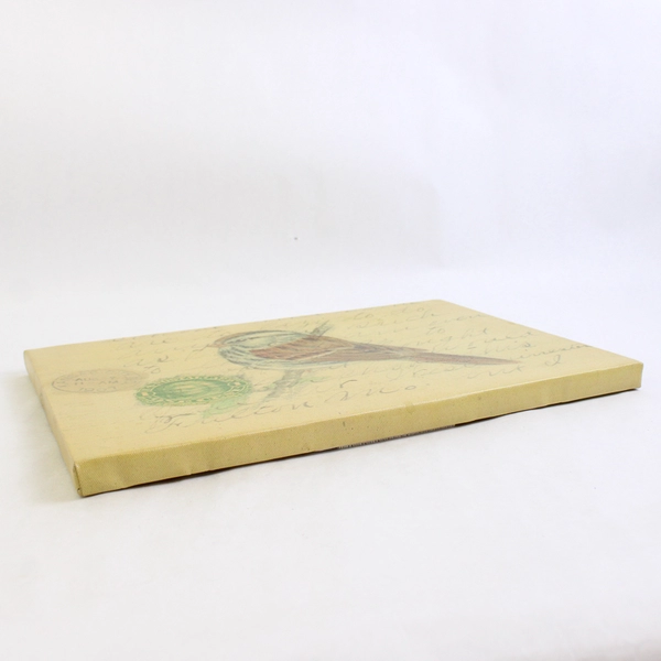 Canvas Photograph 1907 One Cent Postcard With Bird On A Limb Drawing