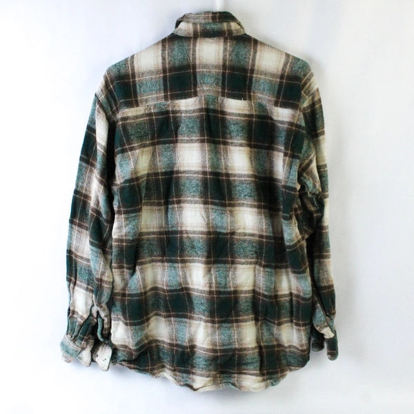 Canyon Guide Outfitters Men's Flannel Shirt Green Brown Size M Casual Style
