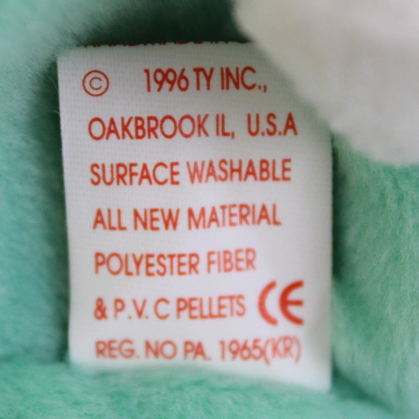 TY Beanie Baby Green Hippity Bunny No Hang Tag