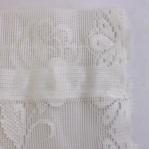 White Mesh Lace Floral Design Valance Curtain 74"