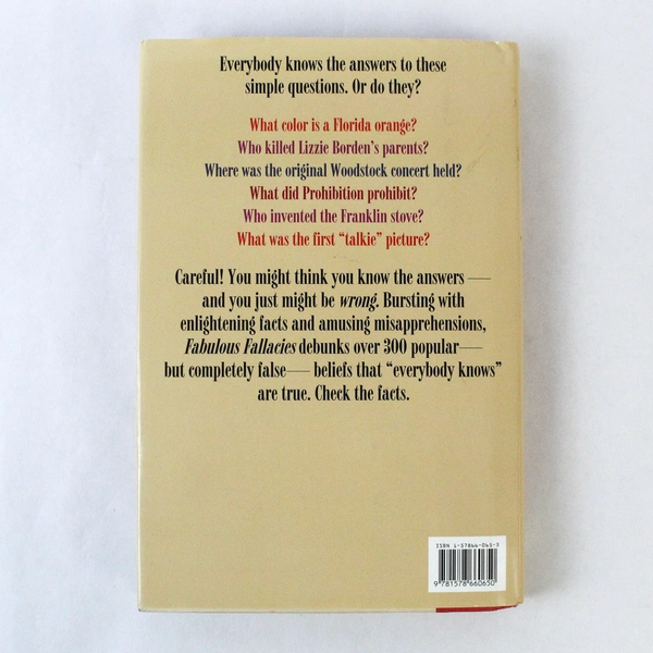 Fabulous Fallacies by Tad Tuleja 1999 Hardcover - Misconceptions & Beliefs