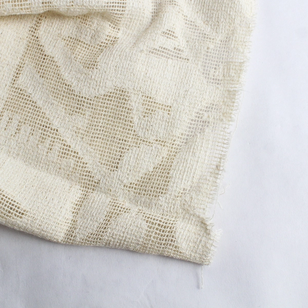 Hitesh Textiles Cutwork Cotton Fabric Ivory Color for Curtains 48" W x 5.25 yd L