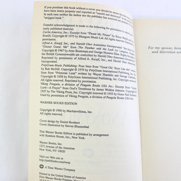 Primary Colors A Novel of Politics by Anonymous 1996 Paperback