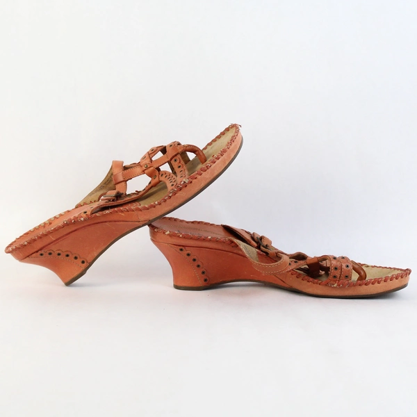 Clarks Artisan Collection Sago Orange Wedge Sandals Women's U.S. Size 7.5M