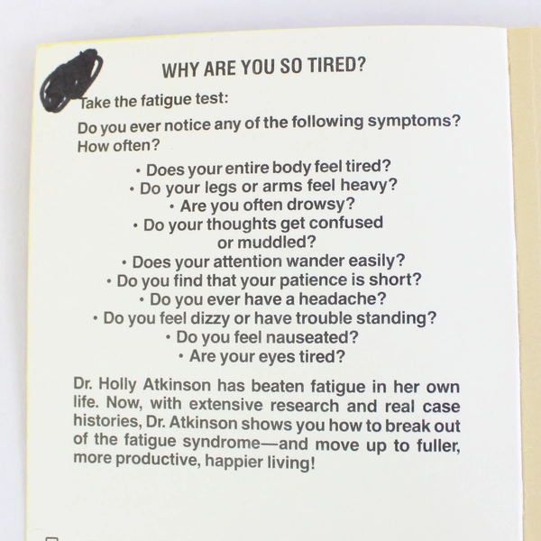 Women and Fatigue by Holly Atkinson 1987 Paperback Book