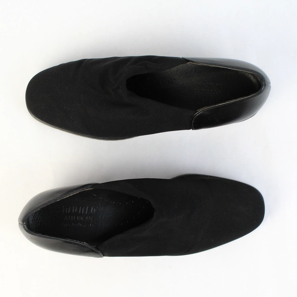 Munro American Black Wedge Slide On Sandals Women's Size 7.5 M