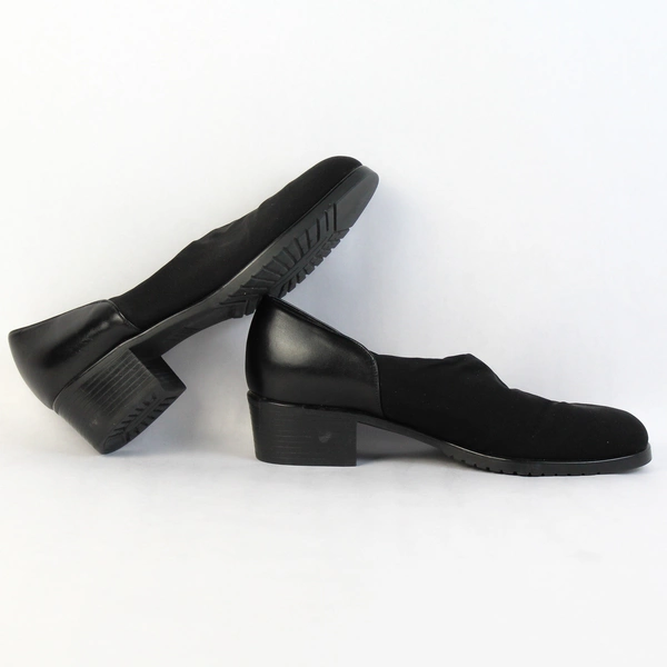 Munro American Black Wedge Slide On Sandals Women's Size 7.5 M